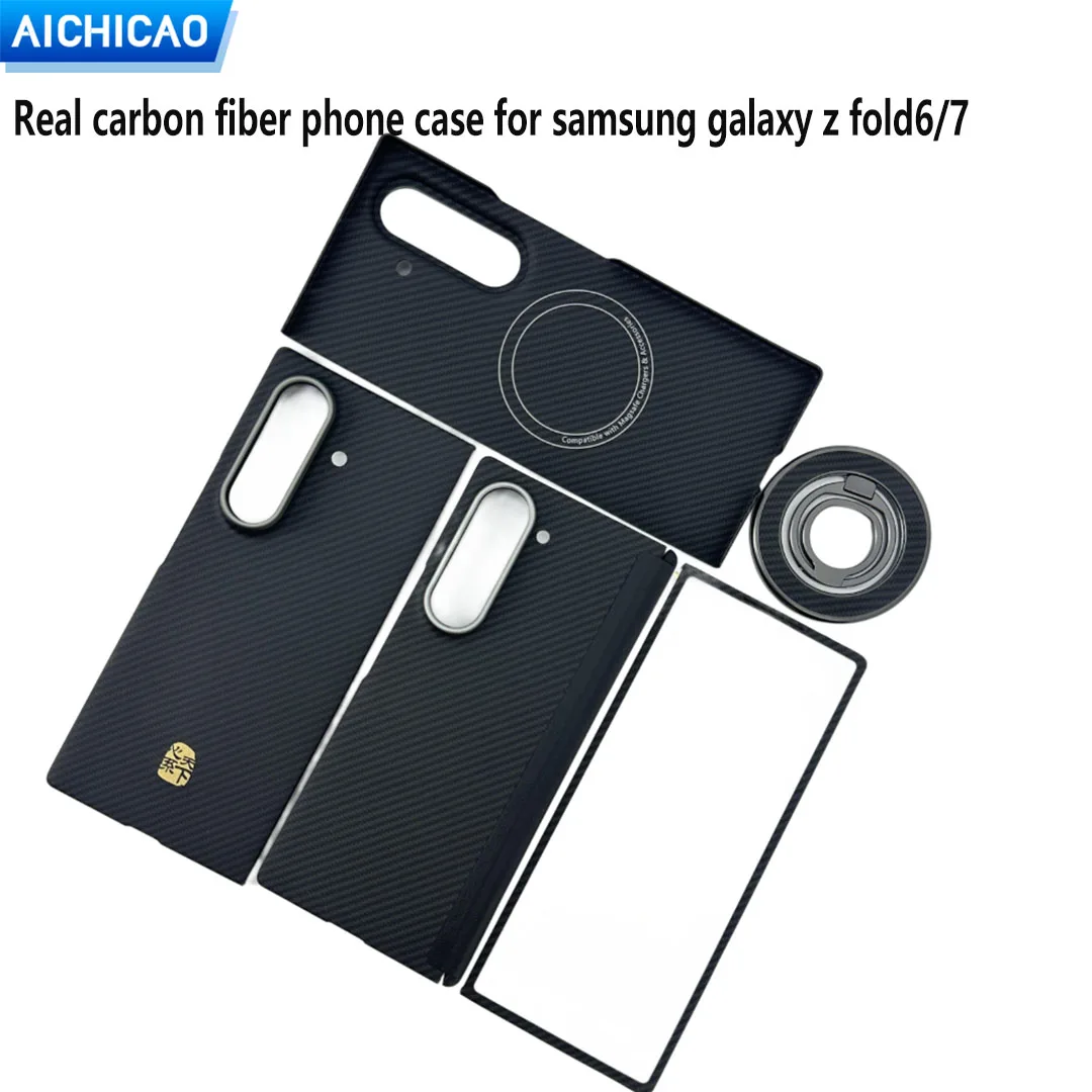 

ACC- Real Carbon Fiber Phone Case for Samsung Galaxy Z Fold 7 Magsafe Aramid Fiber Ultra-thin Anti-drop for Galaxy Z Fold 6 case