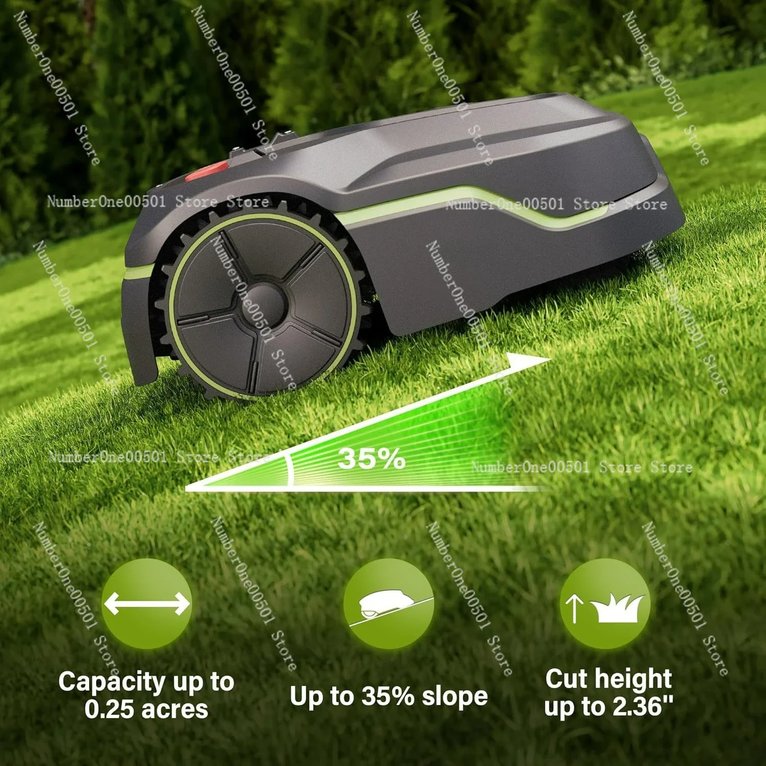 Robotic Lawn Mower Automatic Grass Cutter with Path Planning Smart Charging Efficient Yard Work Time Saving Garden Care