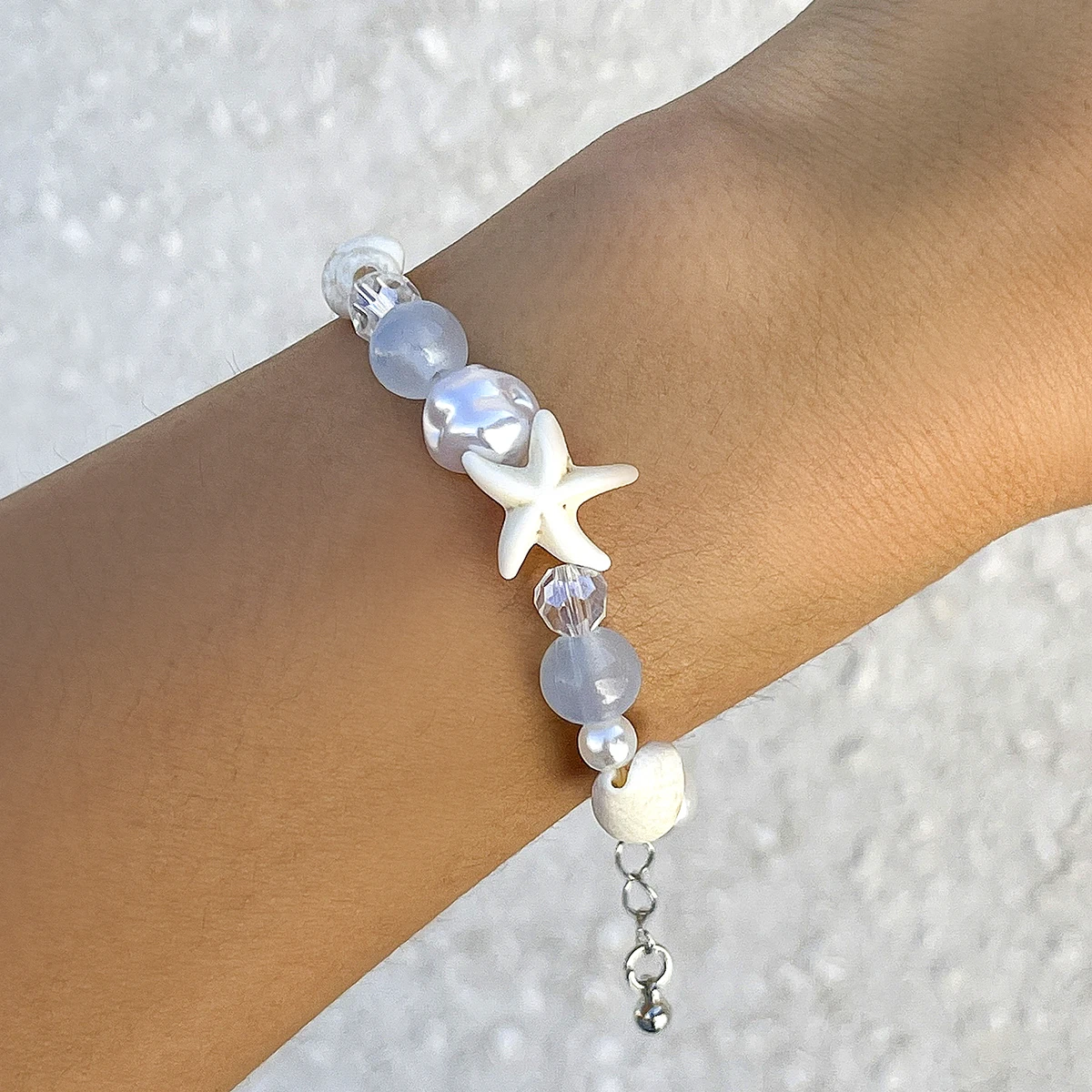 Ingemark Boho süße Muschel Seestern Kette Armband für Frauen Sommer Kpop Imitation Perlen Perlen Charme Armreifen Y2k Schmuck Geschenke