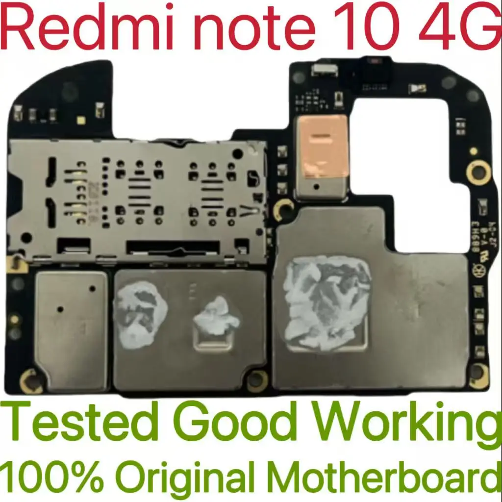 Global Version Original Unlocked Motherboard for Redmi note 10 4G Tested Circuit Plate Main Logic Board for Redmi note 10 4G