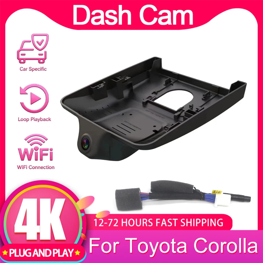 For Toyota Corolla E210 12th Gen (Hatch & Sedan) Altis 2019-2026 Plug and Play Car DVR Dash Cam Driving Recorder UHD 2160P