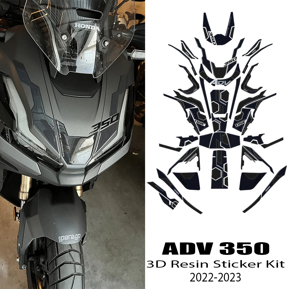 ADV350 Motorcycle 3D Resin Epoxy Sticker Tank Pad Anti Scratch Decal Non-slip TankPad For HONDA ADV 350 2022-2023