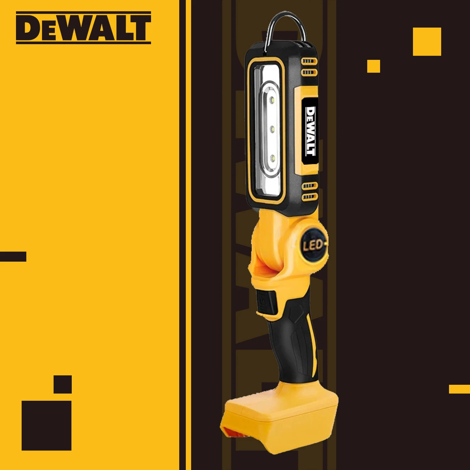 Lámpara de Trabajo LED Inalámbrica Dewalt, Batería de 20V, 10W, 500LM, 2 Modos de Iluminación, Portátil, para Exteriores, Iluminación de Gran Alcance