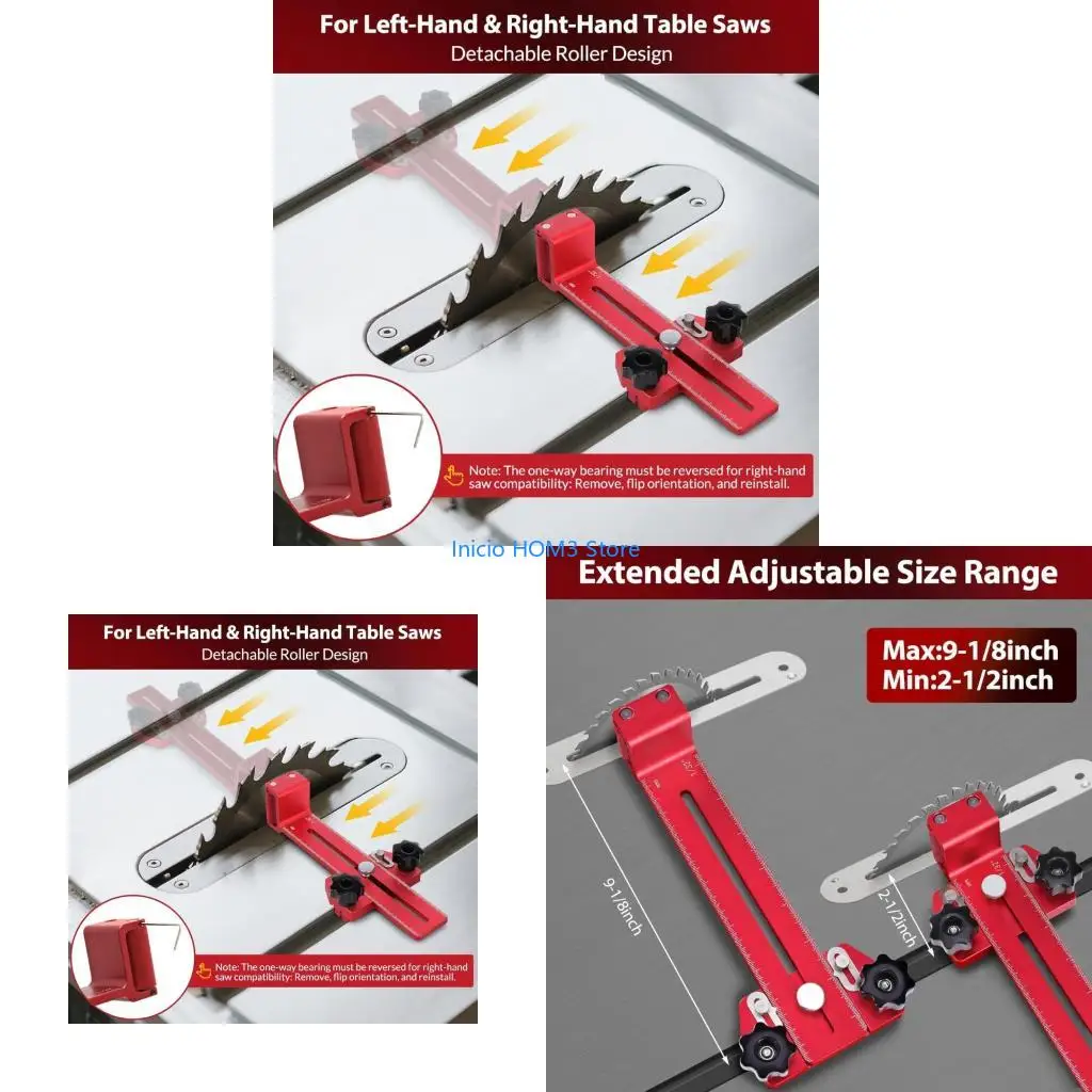 A5YD Multipurpose Aluminum Cutting Thin Rips Jig Suitable U Shaped T Slot Tool Including Measurement Scale