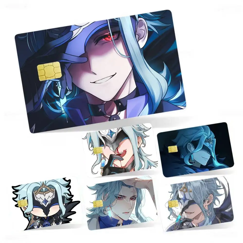 Funny Game Figure Dottore Genshin 4pcs 1Set Film Skin for Debit Credit Bank Visa Card Decal Cover