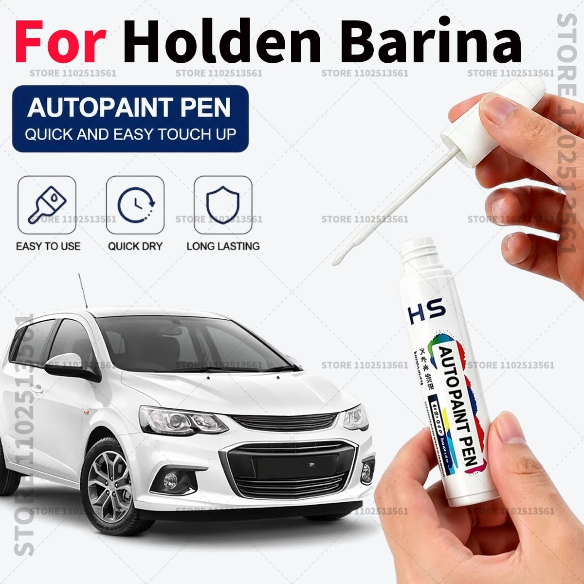 For Holden Barina Touch Up Paint Pen Car Paint Scratch Repair Tool Satin Steel Grey Gun Grey sky Blue Summit White Boracay Blue