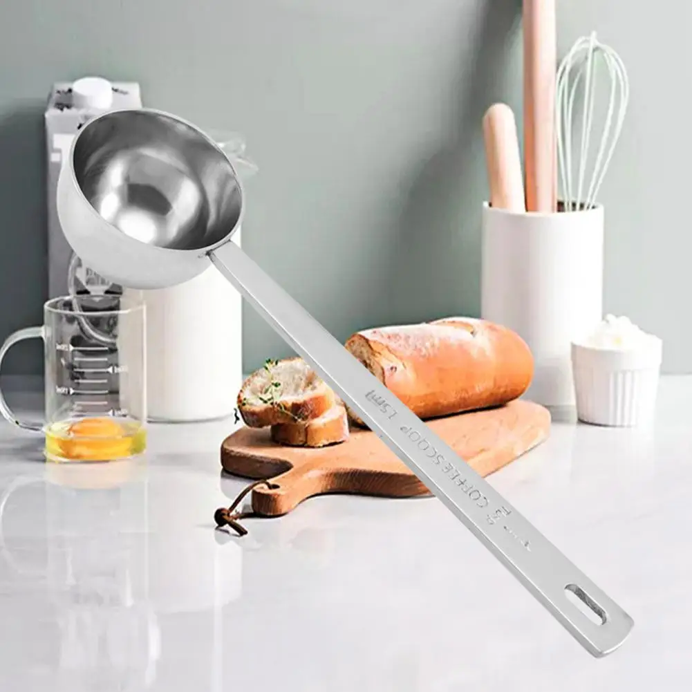Kitchen Gadget Dual Unit Conversion Measuring Spoon Long Handle Stainless Steel Measuring Spoon Set for Coffee for Cooking