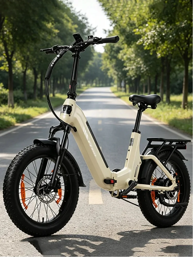 Elektrofahrrad für Erwachsene, faltbares Dirtbike, elektrisches Mountainbike, 20 Zoll × 3,0 Fat Tire, 48V 15AH Akku, Drehmomentsensor 70NM, 7-Gang, hydraulische Bremsen, Aluminiumlegierung mit