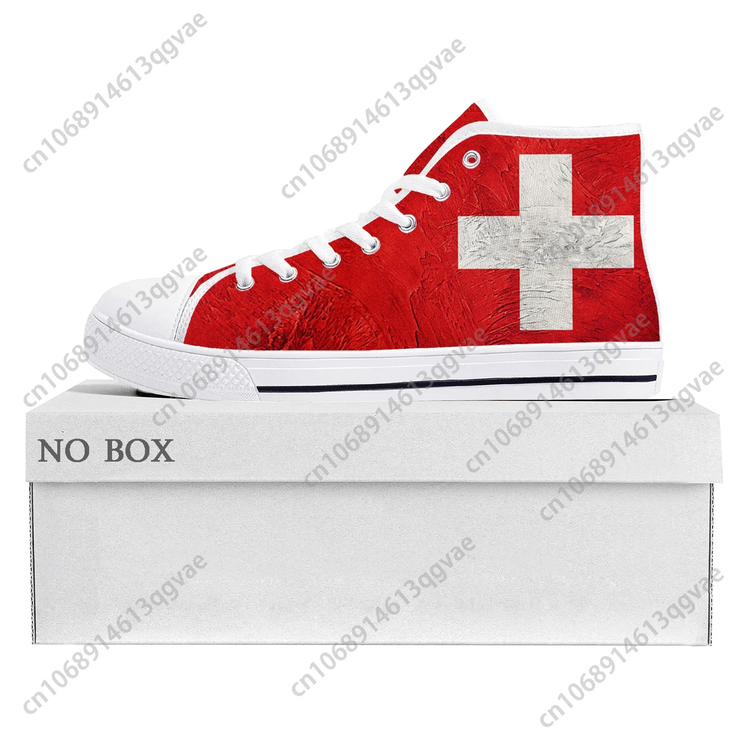 

Swiss Flag High Top High Quality Sneakers Mens Womens Teenager Canvas Sneaker Switzerland Casual Couple Shoes Custom Shoe