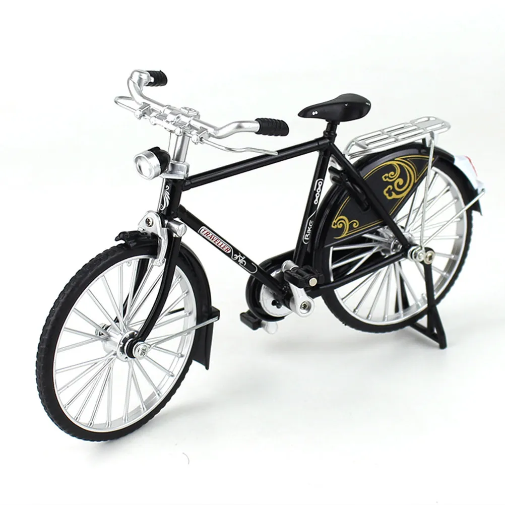 Vintage Alloy Bike Sculpture – Lifelike Desktop Decoration for Home, Office, or Retro-Themed Gift