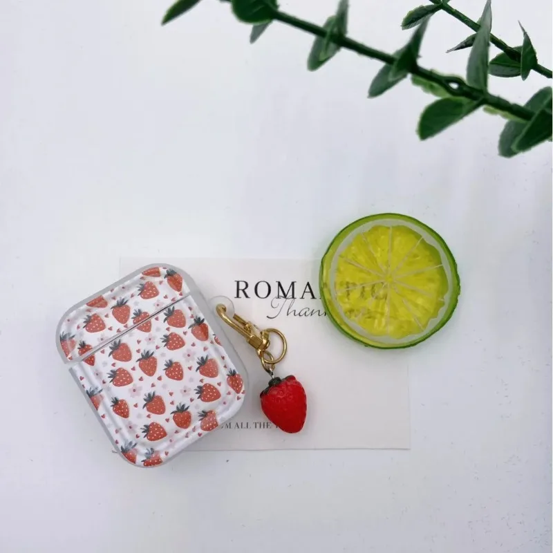 لطيف ليتل الفراولة غطاء لابل AirPods 4 حقيبة سماعة الاذن ل Airpods Pro 2 3 2 1 واقية سماعة غطاء مع المفاتيح #5