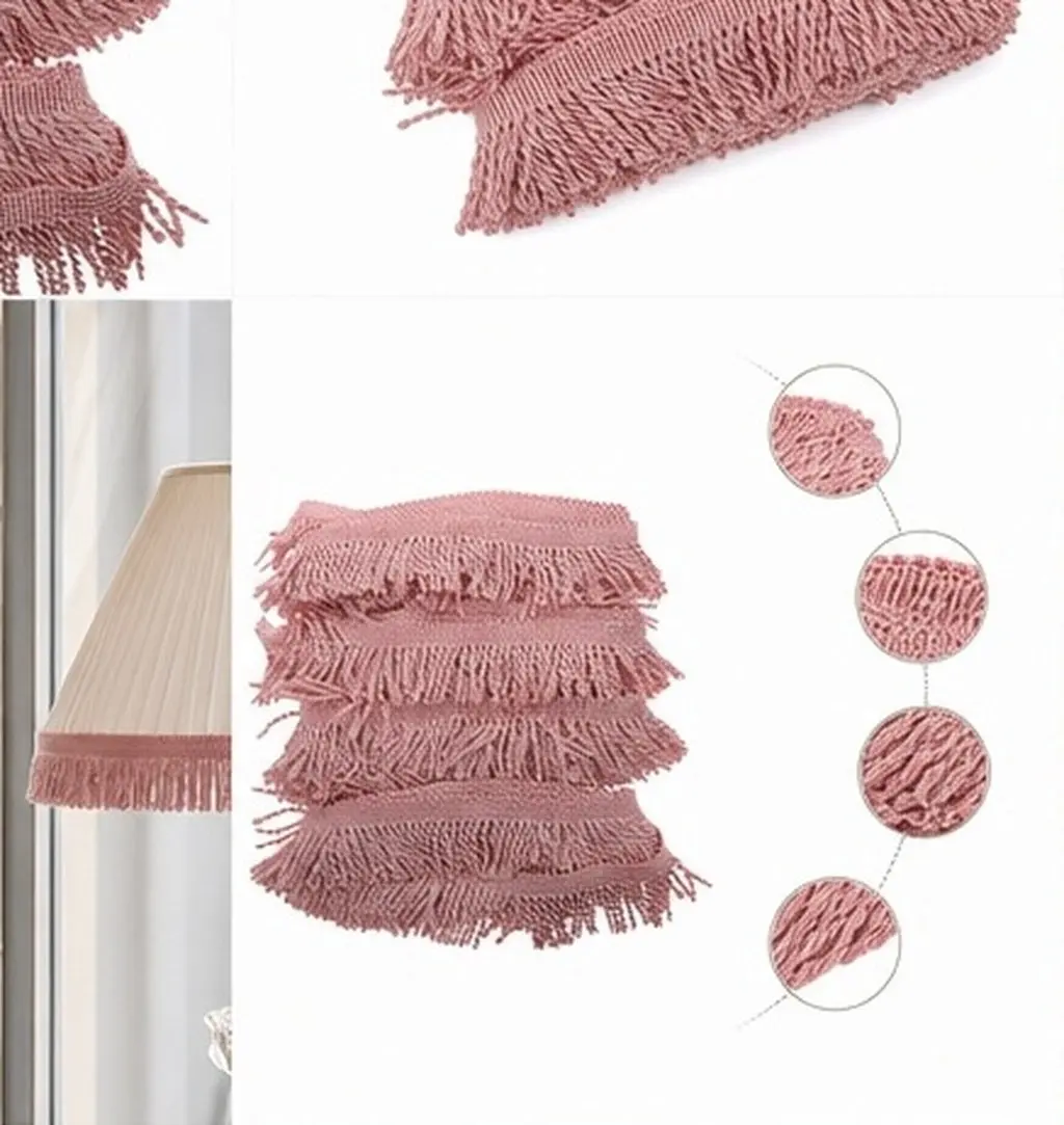 1 Roll Flounced Tassel Trim Fringed Decorative Strip for Curtain Making DIY Sewing Lace Trim Tassel Border Fringed Strip Accents