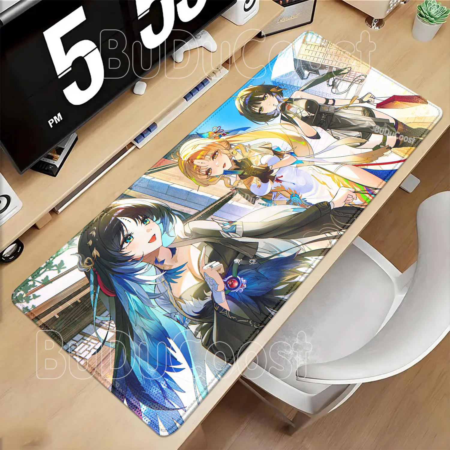 Suisui‌ Yangyang Wuthering Waves WuWa Mouse Pad HD Printing Office PC Gaming Non-slip Mousepad Anime Sexy Girl Overlock Desk Mat