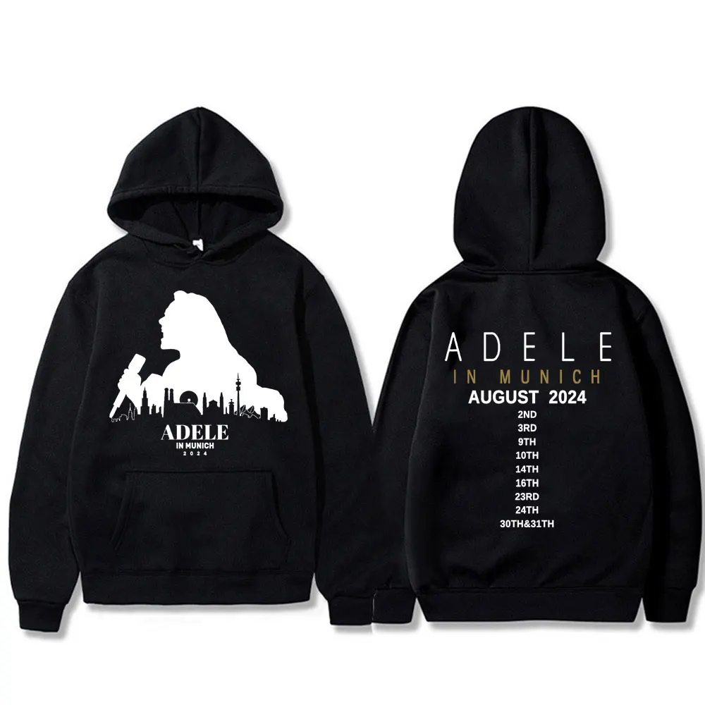 

Adele in Munich Tour August 2024 Print Hoodie Men Women Harajuku Oversized Pullover Fashion Fleece Casual Streetwear Fans Gifts