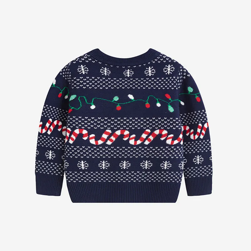 Wholesale Europe, America 2024 new autumn and winter children's Christmas cartoon pullover sweater boys and girls baby bottomin