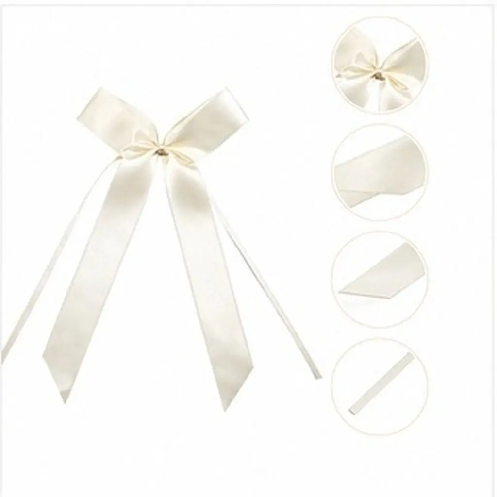 10Pcs Warm Beige Wedding Bow Knot Ribbon Polyester Ribbon for Car Decoration Receiving Box Bouquet Gift Hamper DIY Decor