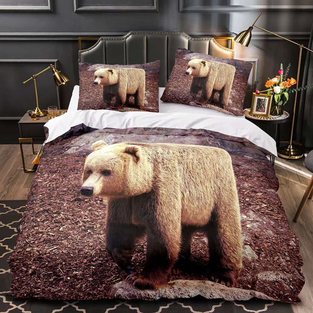 

Cube-Animals Bedding Set Single Twin Full Queen King Size Bear Bed Set Aldult Kid Bedroom Duvetcover Sets 3D Anime 030