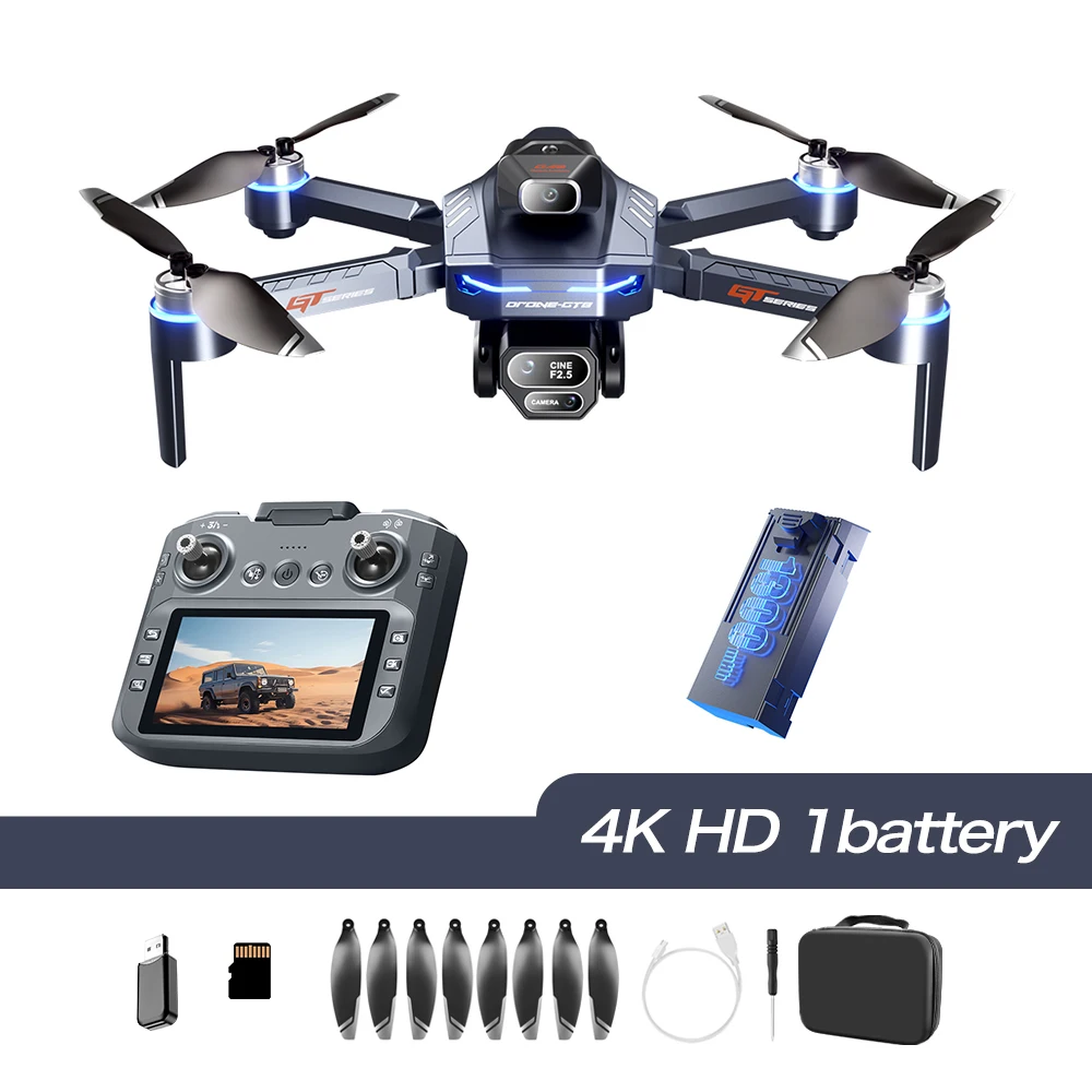 GT8 RC Drone 4K 6K HD Camera Luchtfotografie UAV Borstelloos Obstakel vermijden Opvouwbaar Vliegtuig LCD-scherm Controle Quadcopter