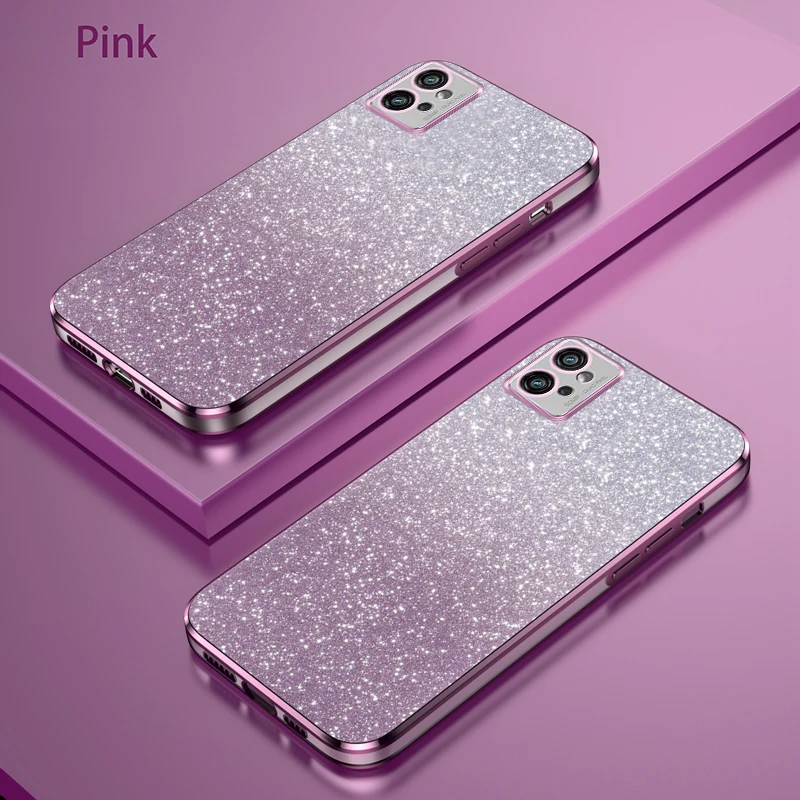 For MotoG32 Luxury Gradient Glitter Plating Phone Case For Motorola Moto G32 32 2022 Silicone Back Cover G 32