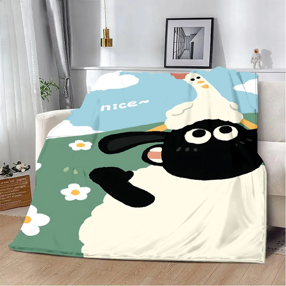 Cartoon S-shauns the Sheeps Printed Blanket Picnic Blankets Warm Blanket Soft and Comfortable Blanket Home Travel Birthday Gift