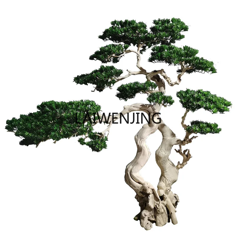 MJY large-scale simulated welcome Arhat new Chinese landscaping decoration fake pine bonsai ornament