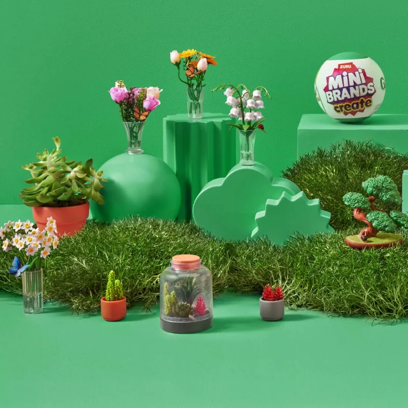 주루 미니 브랜드 서프라이즈 볼 미니 가든 플랜츠 시리즈 블라인드 박스 장난감 피규어 미스터리 모델 컬렉션 장식품 어린이 선물
