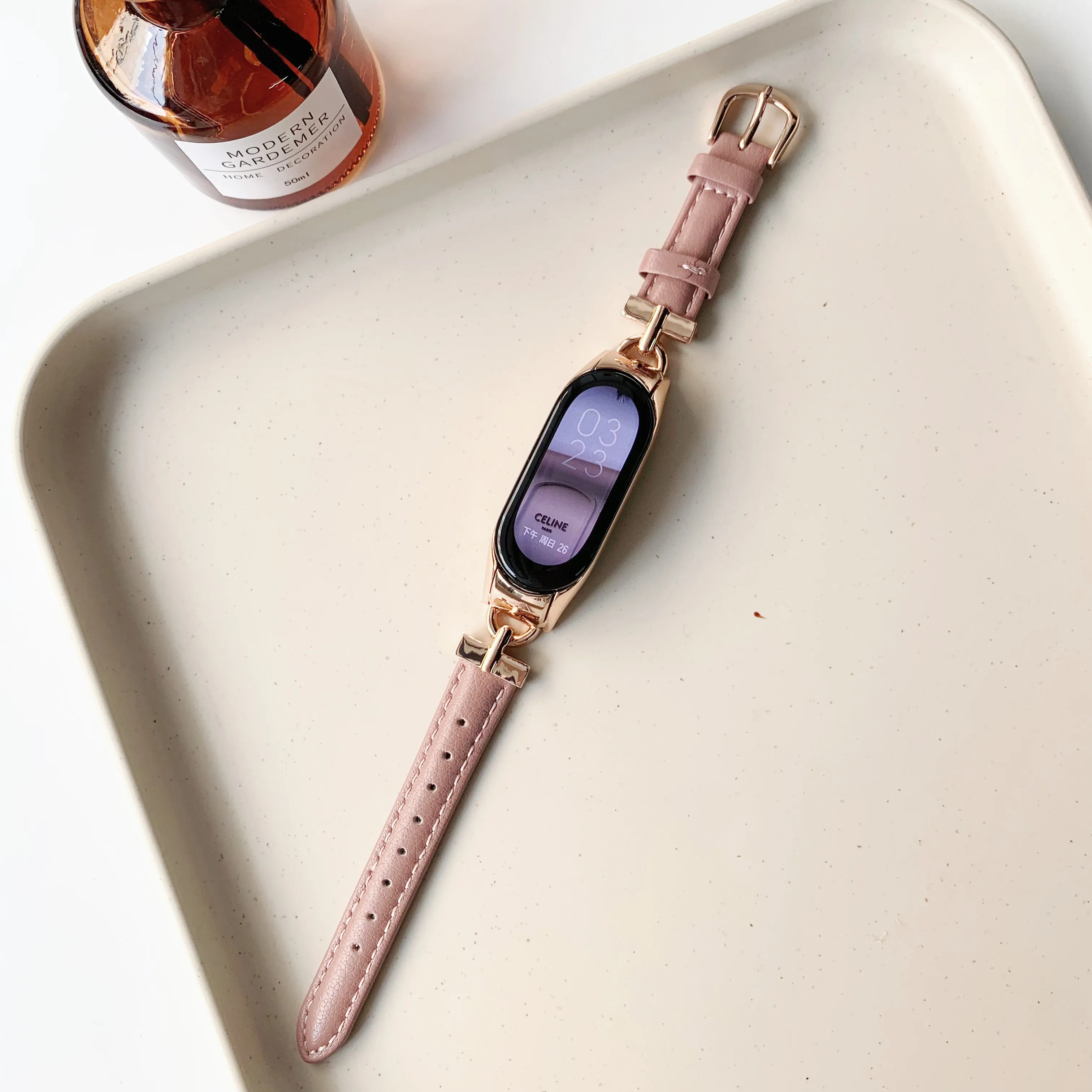 Leather Women Girl Strap for Xiaomi Mi Band 7 6 5 4 3  Fashion Smart watch Wrist Band Bracelet For Miband 7 Replacement Strap