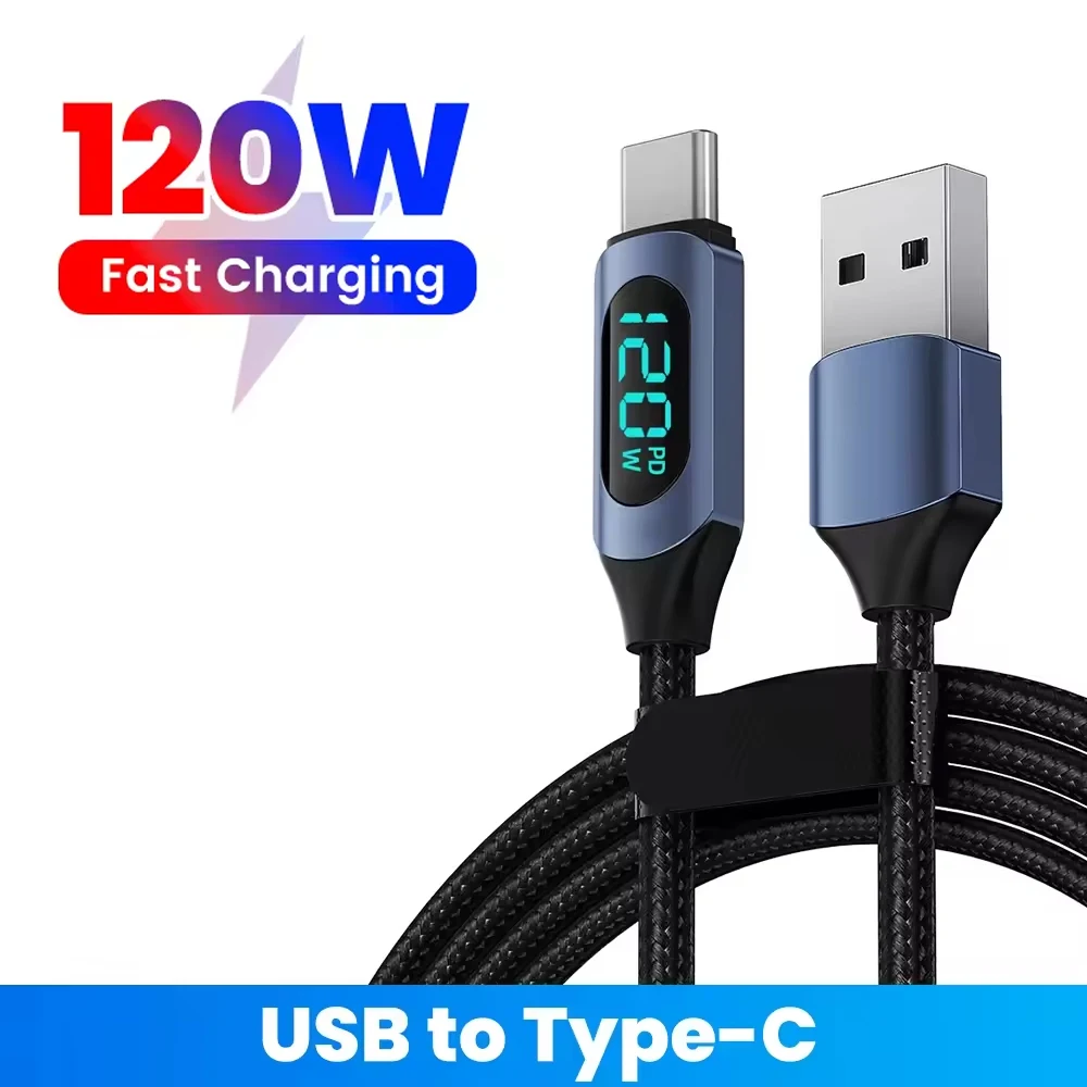 

120W USB C Data Cable PD Fast Charging Phone Charger Cord For iPhone Samsung Xiaomi Macbook Type C To Type C Quick Charge Cable
