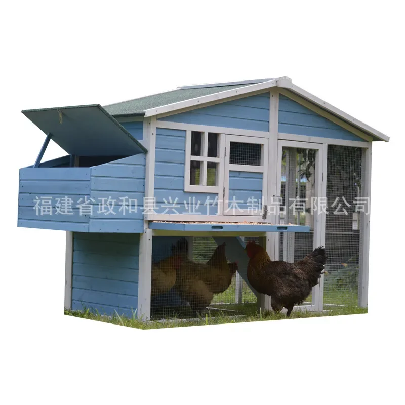 Custom Wooden Chicken Coop Outdoor Free Range Poultry House with Nesting Box for Rural Backyard Farm Egg Laying Hen Cage