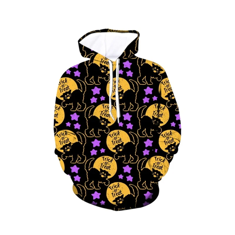

2025 Trending Products Fashion Halloween Pumpkin head Hoodie Street Dazzling Cool Best Men's Clothing Trend Comfortable Top
