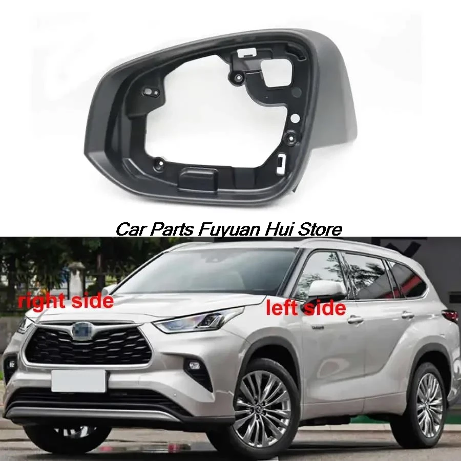 

For Toyota Highlander 2022 2023 Car Accessories Door Wing Mirrors Holder Rearview Mirror Trim Ring Housing Frame