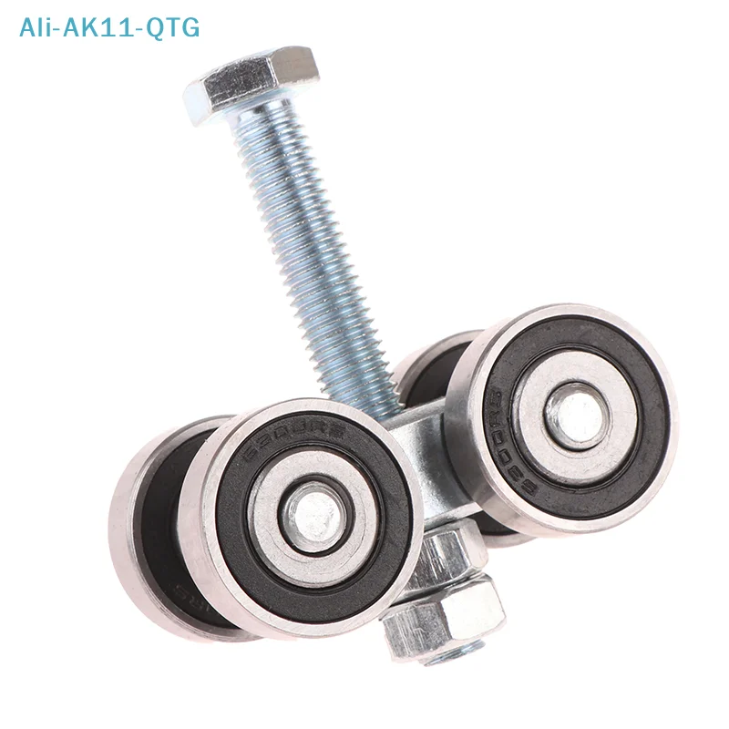 NEW 1 Piece Steel Bearing Pulley Hanging Wheel Parts Rollers 4 Wheel Trolley Assembly Roller Hanging Sliding Track Wheel