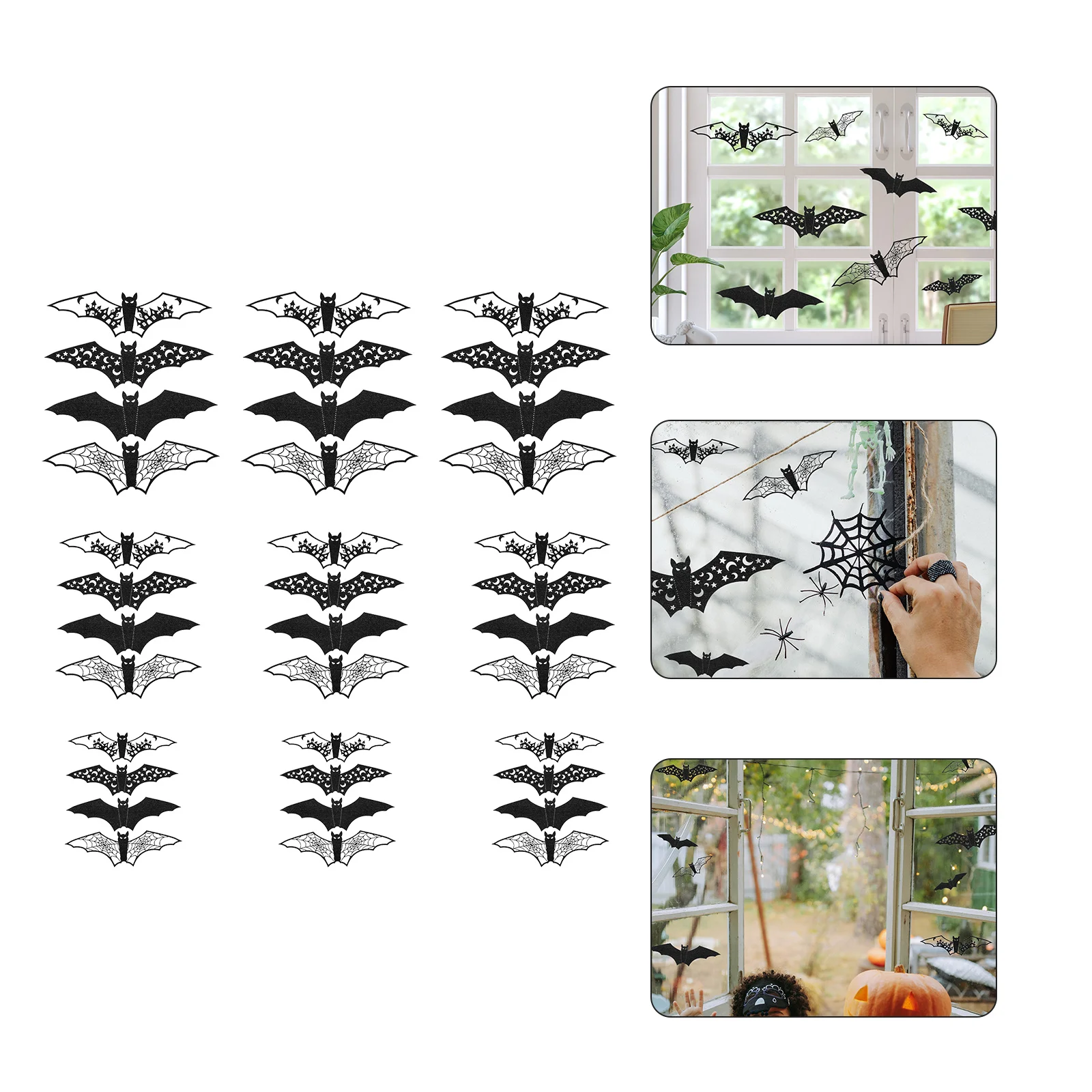 

1Set Halloween Bat Decals Stylish Design for Home Decor and Parties Halloween Bat Stickers