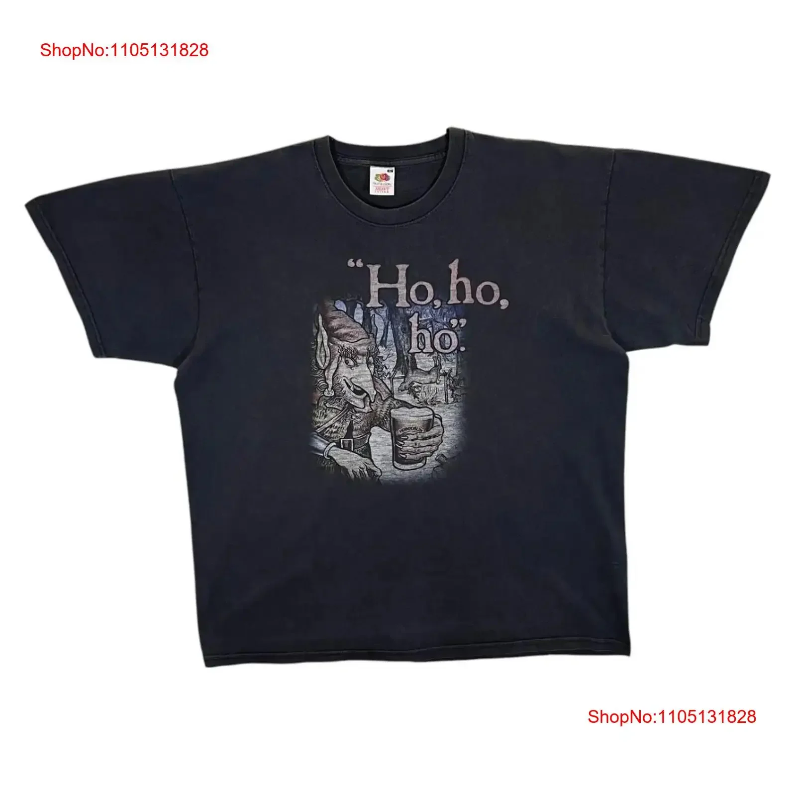HOBGOBLIN Festivo Mischief Maker Wychwood Cervejaria Cerveja Camiseta Preta XL vintage Lavado Ligeiramente Unissex roupas de grife