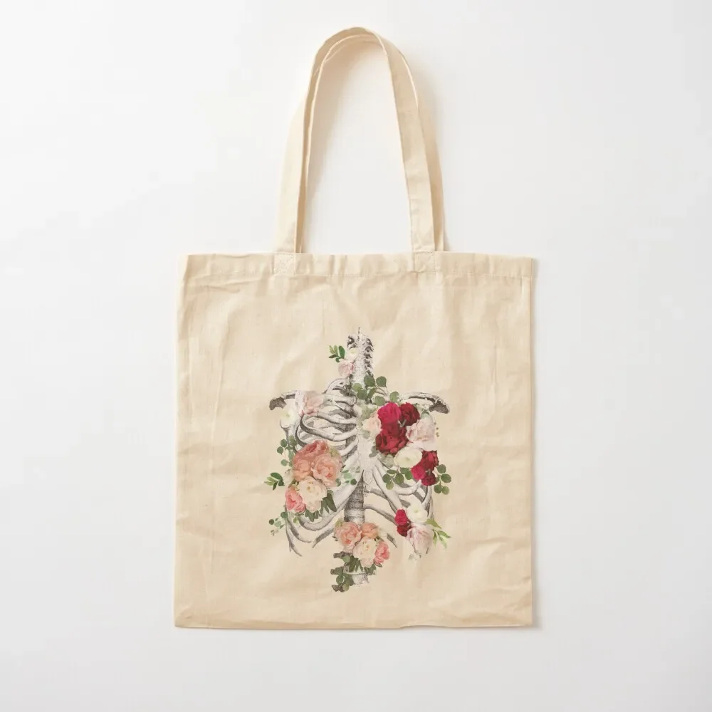 

Anatomy, ribcage, rib cage,roses bloom spring Tote Bag large size bags tote bags cloth bags Lady bag Tote Bag