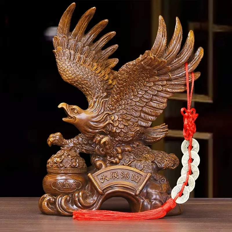 Feng Shui Resin Animal Eagle Grand Display Ornaments Company Desk Study Living Room Decor