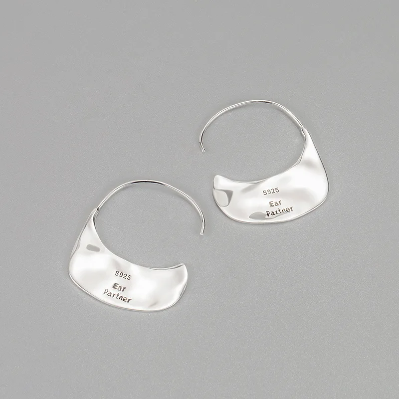 High Sense earrings 925 sterling silver geometric retro earrings exaggerated large earrings