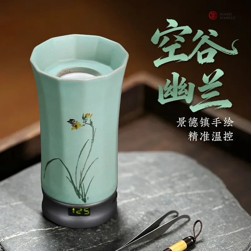 Hand Painted Ceramic Electric Incense Burner Constant Temperature Aromatherapy Diffuser Indoor Home Decor Ornament Portable