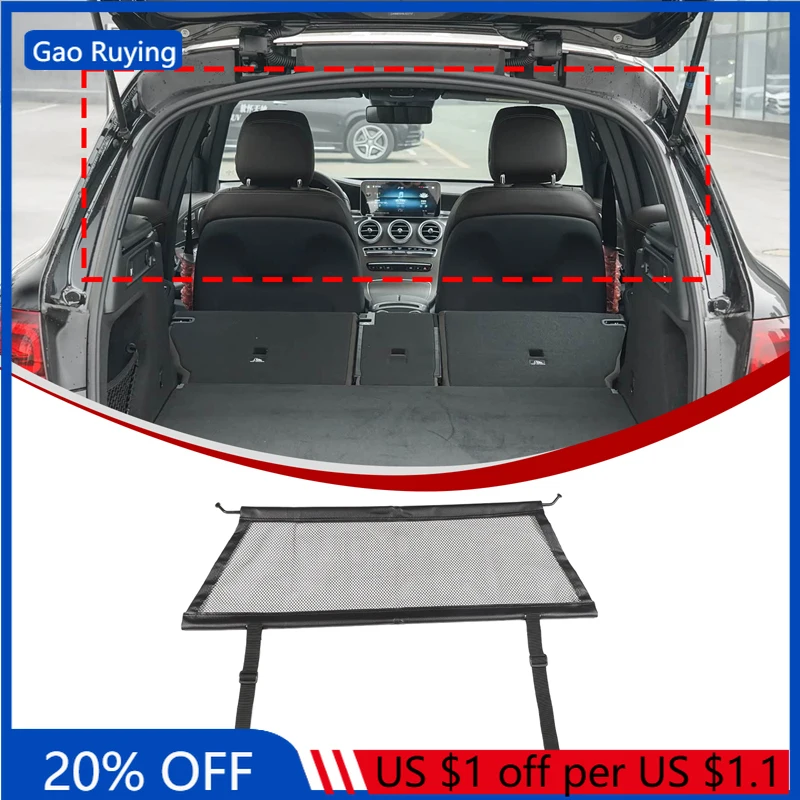 

Gao Ruying For Mercedes Benz GLC X253 2016-22 Aluminum Alloy Car Trunk Safety Isolation Pet Fence Protective Net Car Accessories