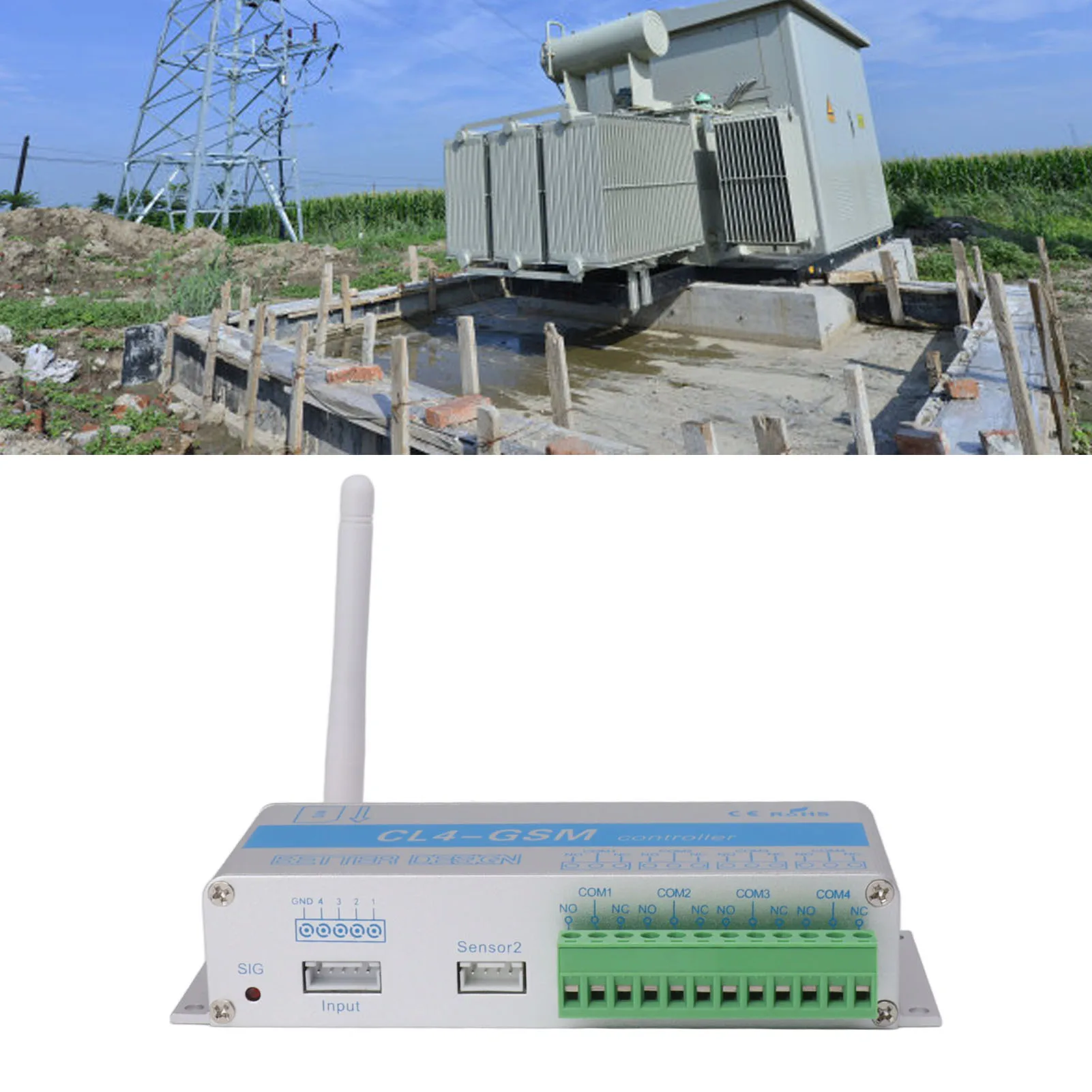 Wireless GSM Controller SMS GSM Gate Opener IP30 Aluminum Remote Control Relay Switch for Garage Hangar Warehouse