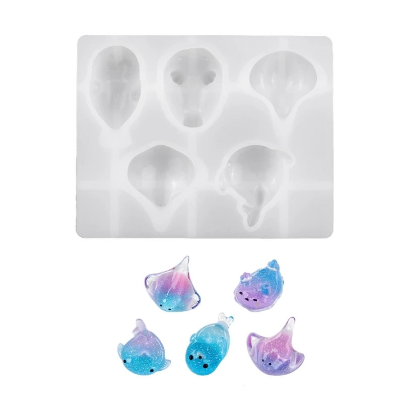 Q39C UV Resin Charm Mold with Sea Animal Shapes for Handmade Crafts