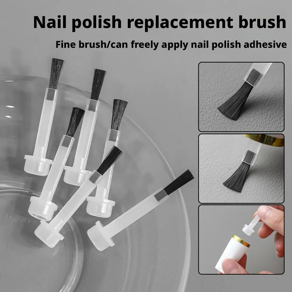 10Pcs Nail Polish Replacement Brushes Kit Dipping Powder & Liquid Replacement Brushes Disposable Nail Dip Brushes for Nail Art