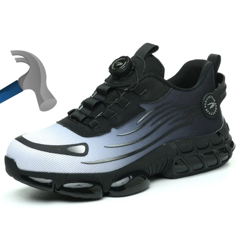 أحذية أمان بأزرار دوارة للجنسين للرجال للعمل أحذية رياضية مقاومة للثقب أحذية نسائية واقية من الصلب لأصابع القدم #1