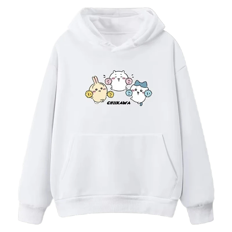 

Miniso Chiikawa Usagi Xiaoba Y2k Spring and Autumn Adult Men Women Casual Fashion Hooded Pullover Couple Outfit Tops 2025 simple