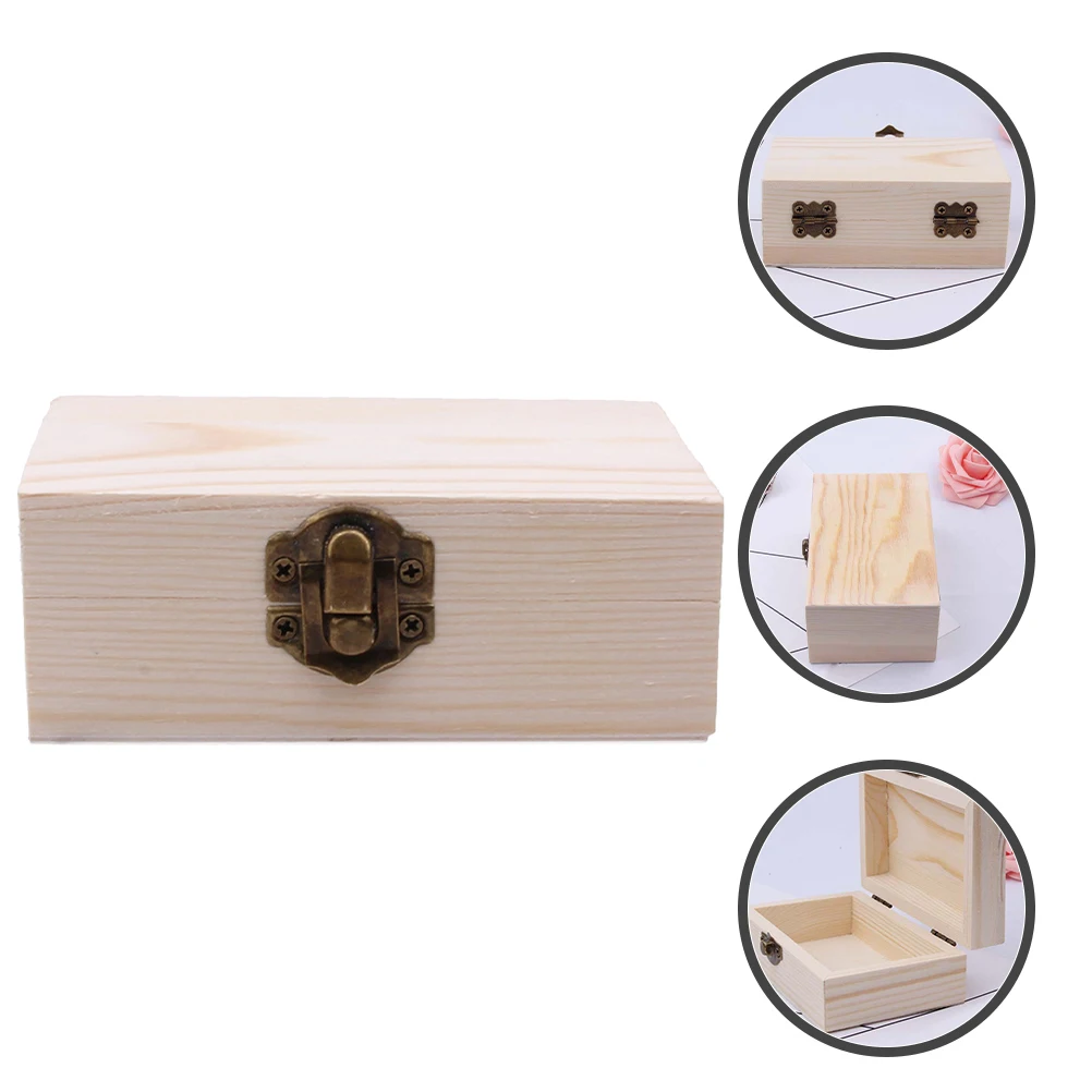

Sturdy Wooden Jewelry Box Rustic Storage Case For Diy Crafts Wedding Party Favors Unfinished Wood Box With Lid Vintage Gift