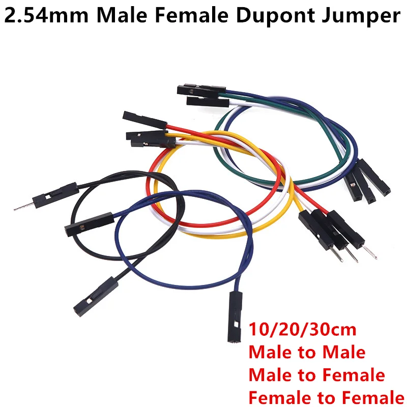 10Pcs Breadboard Dupont Cable For Arduino Line 2.54mm Male Female Dupont Jumper Wire 26AWG Cable DIY Electronic 1Pin Connector