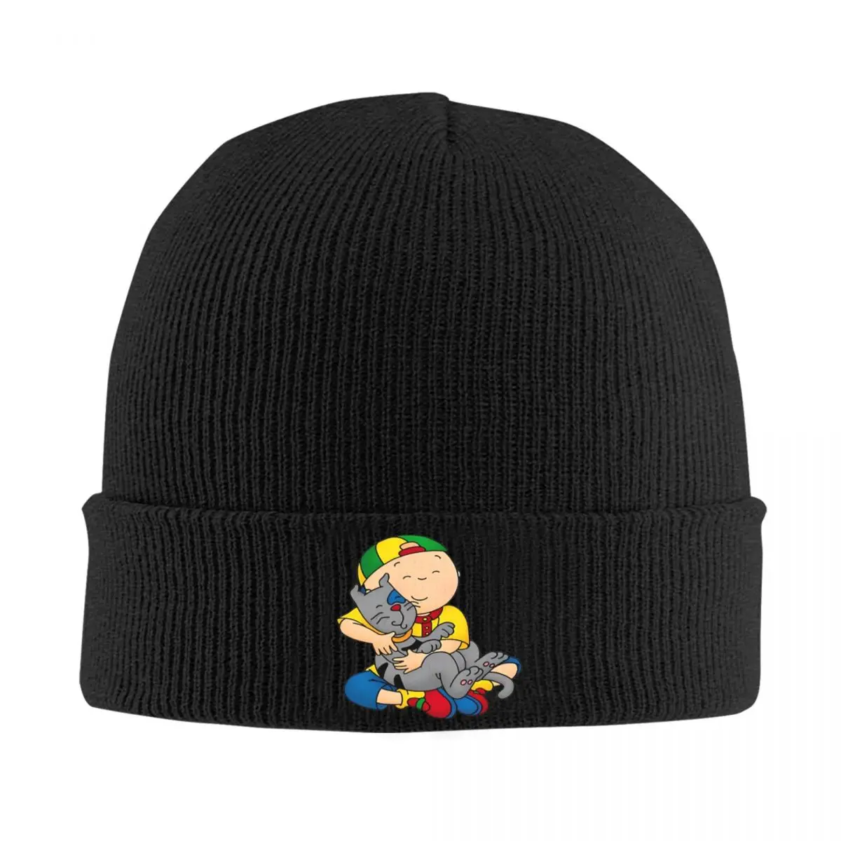 Caillou And Dog Beanie Hats Knitted Hat Kpop Warm Soft Unisex Adult Caps Spring Design Hip Hop Bonnet Hats Gift Idea