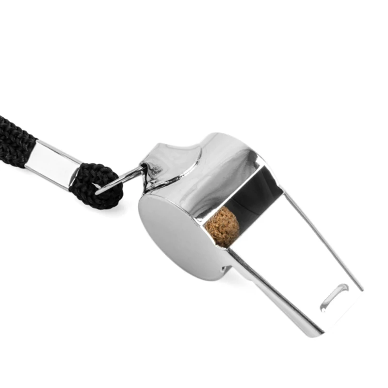 1/2/3pcs Stainless Steel Whistles Referee Sport Rugby Metal Rope Party Training Soccer Football Basketball Cheerleading Tool