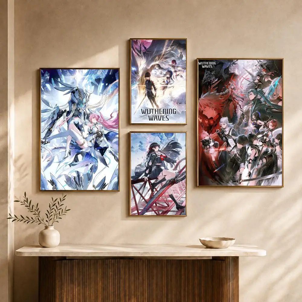 Game Wuthering Waves Open World Anime Gacha Action Poster HD Wall Decor Apartment Dorm Office Cafe Bedroom Home Gift