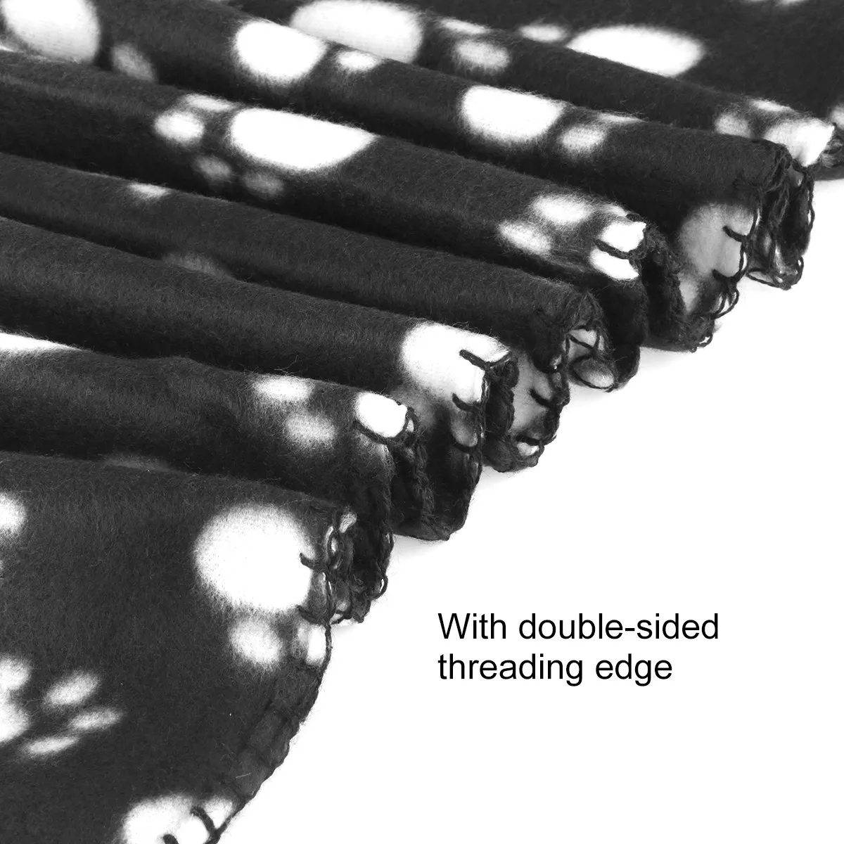 Black Pet Dog Cat Double-Sided Fleece Blanket Warm Soft Cushion Mat for Floor Car Seat Protection Pet Bed Mat